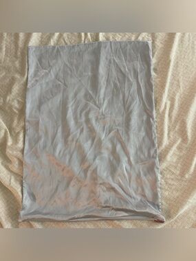Klt.sch Silver Satin Pillowcase Standard Bed Pillow Cover Zipper Closure